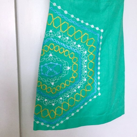 ~SOLD ~LILLY PULITZER Green Strapless Bowen Dress - Picture 6 of 8